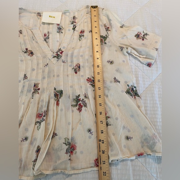 Maeve by Anthropologie Orchid Island peplum floral peasant blouse top size 8 - Picture 7 of 10